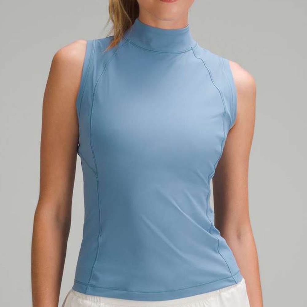 Lululemon Lightweight Nulux Mock-Neck Tank Top Utility Blue Size 12